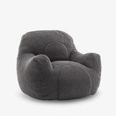 Gray plush faux fur bean bag chair with memory foam filling, ergonomic design, anti-slip base, versatile for living rooms and bedrooms.