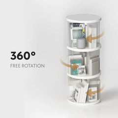 360° Rotating Bookshelf with 3-tier storage, holds 144 books & space-saving corner design