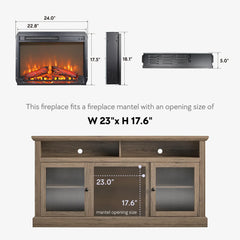 Electric fireplace with CSA/UL certification, 1400W heating, and realistic LED flames for 400 sq. ft. rooms