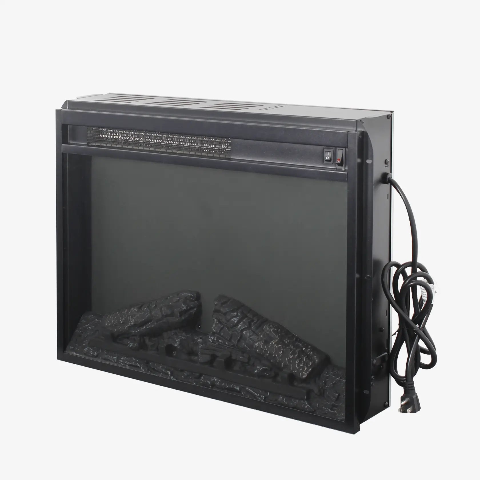Electric fireplace with CSA/UL certification, 1400W heating, and realistic LED flames for 400 sq. ft. rooms