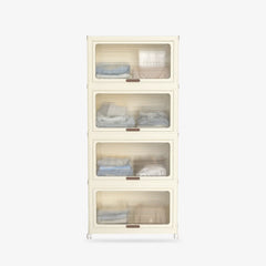 Multi-scene Stackable Storage Bins for pantry/office/bathroom, 230Qt capacity & dustproof visible doors