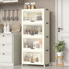 Multi-scene Stackable Storage Bins for pantry/office/bathroom, 230Qt capacity & dustproof visible doors
