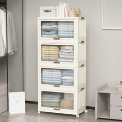 Multi-scene Stackable Storage Bins for pantry/office/bathroom, 230Qt capacity & dustproof visible doors