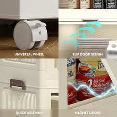 Multi-scene Stackable Storage Bins for pantry/office/bathroom, 230Qt capacity & dustproof visible doors