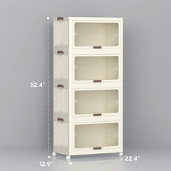 Multi-scene Stackable Storage Bins for pantry/office/bathroom, 230Qt capacity & dustproof visible doors