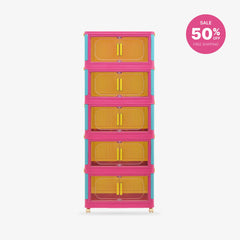 Stackable Storage Bins with Lids Pink