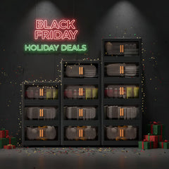 Stackable Storage Bins with Lids Black