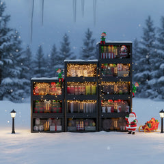 Stackable Storage Bins with Lids Black